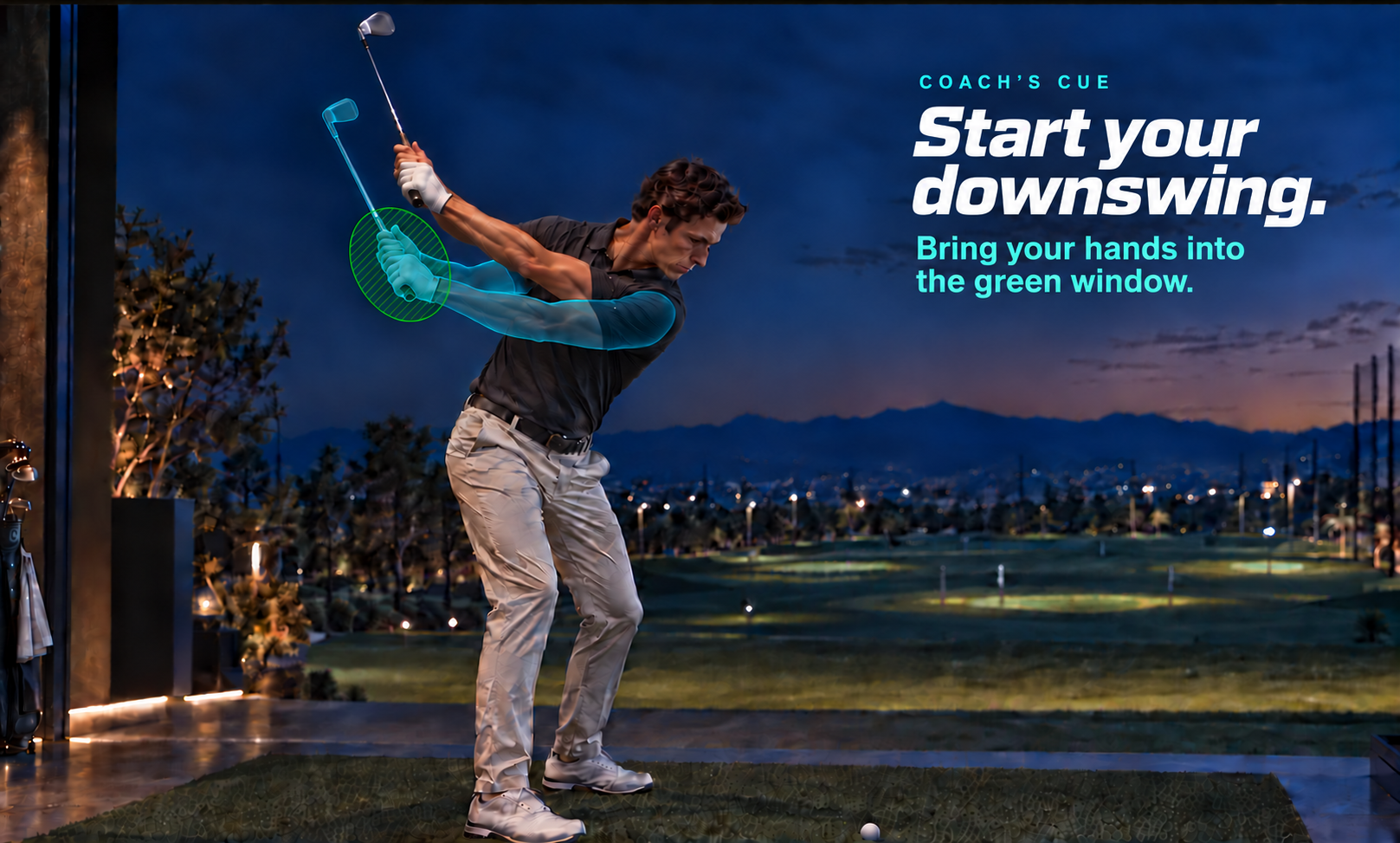 Illustrated downswing teaching example